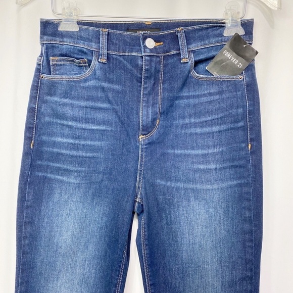 NWT-Forever21 High Rise Dark Wash Skinny Jean 27 - Picture 2 of 8